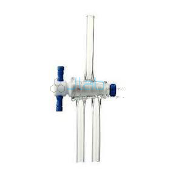 Double Oblique Stopcocks, Borosilicate Glass, PTFE Key