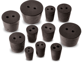 Rubber Stopper for Erlenmeyer Flask 2 Holes